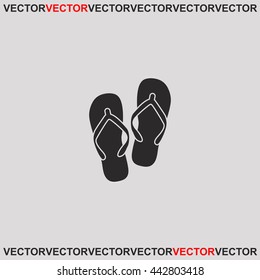 Beach slippers icon.