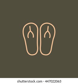 Beach slippers icon, 