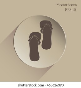 Beach slippers icon