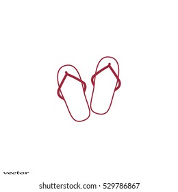beach slippers, icon