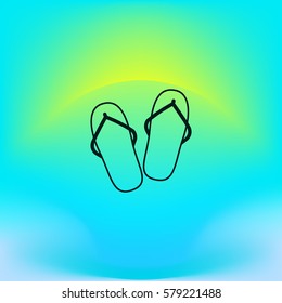 beach slippers, icon