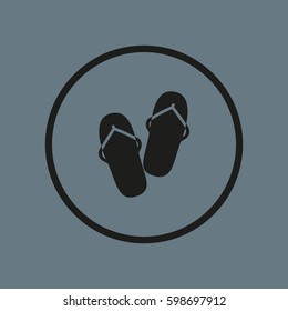 beach slippers, icon