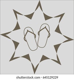 beach slippers, icon