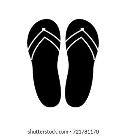 Beach slippers icon .