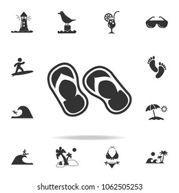 Beach slippers icon. Detailed set of beach holidays icons. Premium quality graphic design. One of the collection icons for websites, web design, mobile app on white background