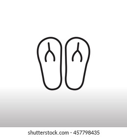 Beach slippers icon flat.