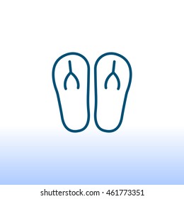 Beach slippers icon flat.