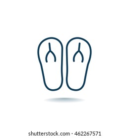 Beach slippers icon flat.