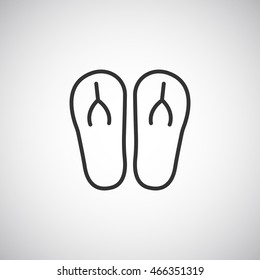 Beach slippers icon flat.