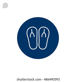 Beach slippers icon flat.