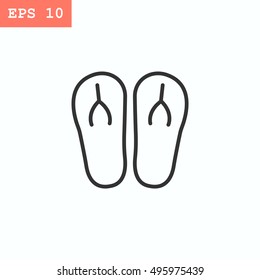Beach slippers icon flat.