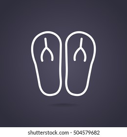 Beach slippers icon flat.
