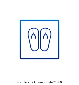 Beach slippers icon flat.