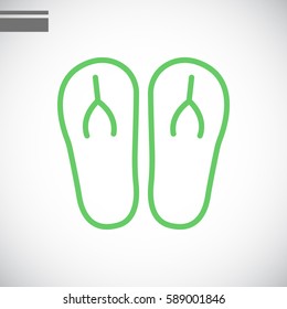 Beach slippers icon flat.