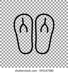 Beach slippers icon flat.