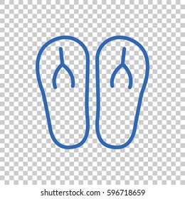 Beach slippers icon flat.