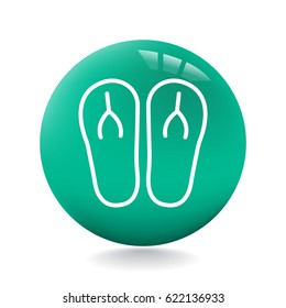 Beach slippers icon flat.