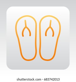 Beach slippers icon flat.
