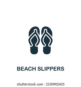 Beach Slippers icon. Monochrome simple Clothes icon for templates, web design and infographics