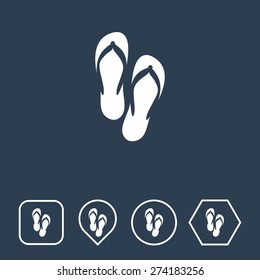 Beach slippers  Icon on Flat UI Colors with Different Shapes. Eps-10.