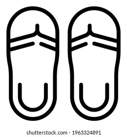 Beach slippers icon. Outline Beach slippers vector icon for web design isolated on white background