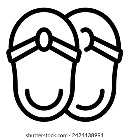 Beach slippers icon outline vector. Landmark spire structure. Tower plane