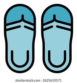 Icono de zapatillas de playa. Icono del Vector de las zapatillas de playa para el Diseño web aislado en el color de fondo blanco plano