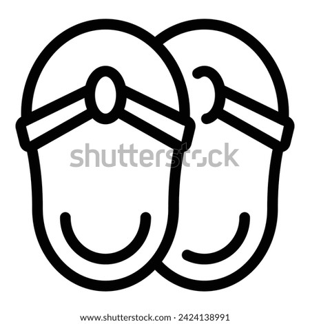 Beach slippers icon outline vector. Landmark spire structure. Tower plane