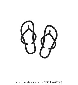 beach slippers icon vector