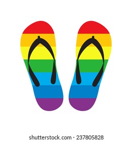 Beach slippers icon - Vector