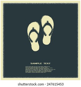 Beach slippers icon - Vector