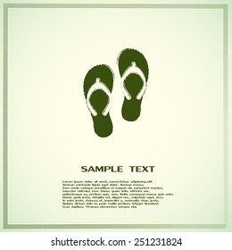 Beach slippers icon - Vector