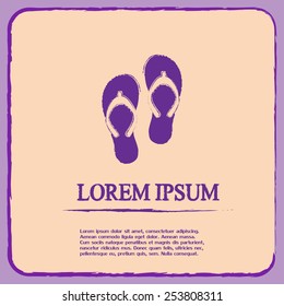 Beach slippers icon - Vector