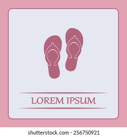 Beach slippers icon - Vector