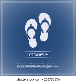 Beach slippers icon - Vector