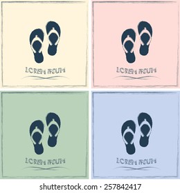 Beach slippers icon - Vector