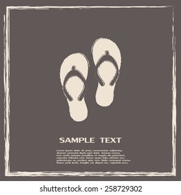 Beach slippers icon - Vector