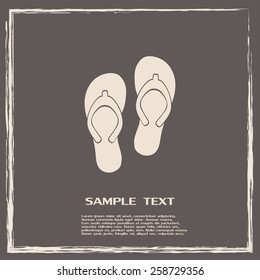 Beach slippers icon - Vector