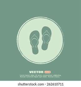 Beach slippers icon - Vector