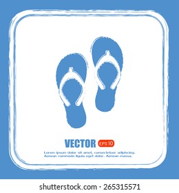 Beach slippers icon - Vector