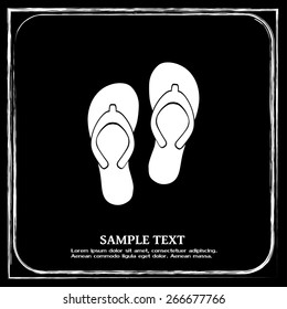 Beach slippers icon - Vector