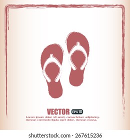 Beach slippers icon - Vector