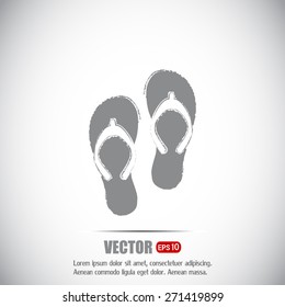 Beach slippers icon - Vector