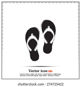 Beach slippers icon - Vector