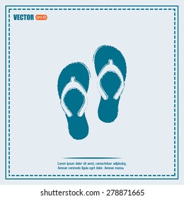 Beach slippers icon - Vector