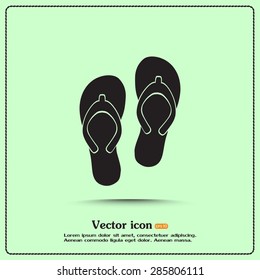 Beach slippers icon - Vector