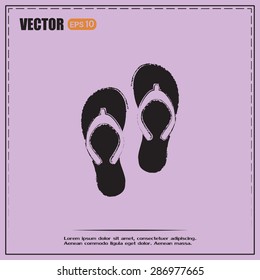 Beach slippers icon - Vector