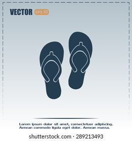 Beach slippers icon - Vector