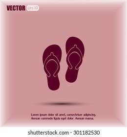 Beach slippers icon - Vector