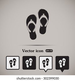 Beach slippers icon - Vector